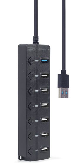 Хаб Gembird на 7 портiв (6хUSB2.0+1хUSB3.0) UHB-U3P1U2P6P-01, пластик, чорний | Зображення 3