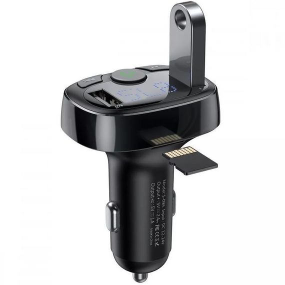 АЗП FM модулятор Baseus S-09A 10W (2USB-A) (CCMT) Black | Зображення 3
