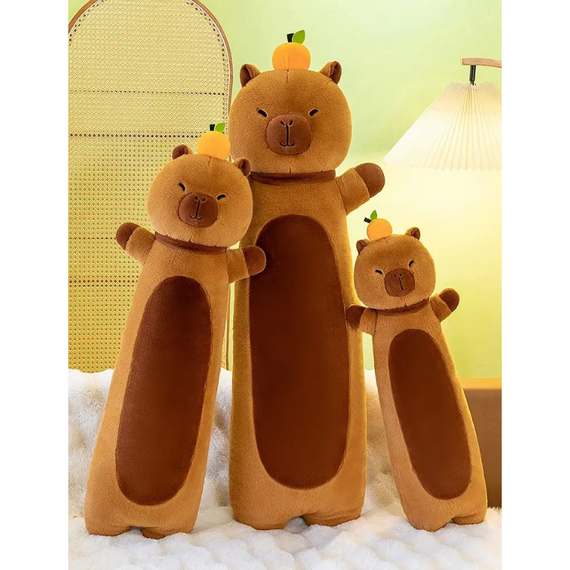 М'яка інтер'єрна подушка іграшка Капібара Батон 90 см, для обіймів, зручна подушка у формі тварини | Зображення 9