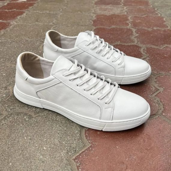 Белые кожаные кеды Berg 49 размер | Зображення 1