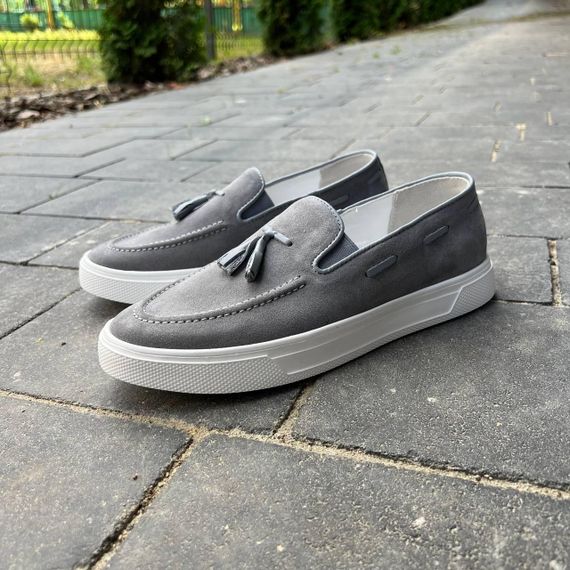 Чоловічі лофери сірий замш 40 розмір | Зображення 1