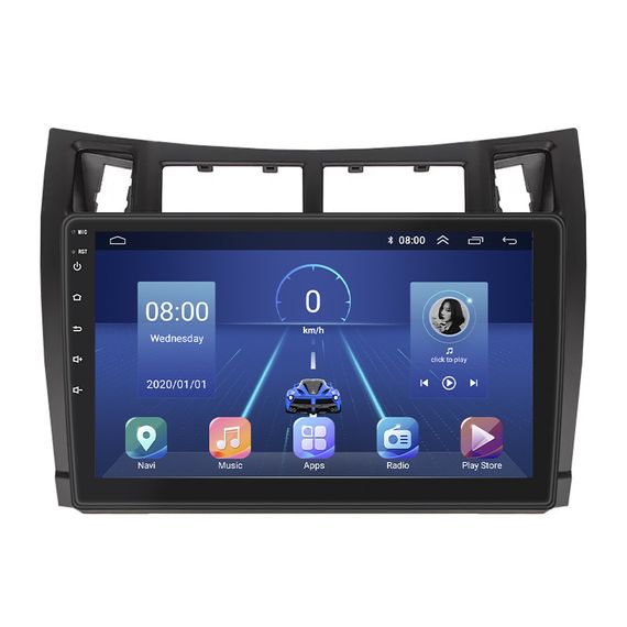 Штатная магнитола Lesko для Toyota Vitz II (XP90) 2005-2011 экран 9" 6/128Gb 4G Wi-Fi GPS Top