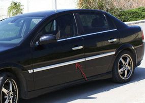 Накладки на молдинги дверей (4 шт, нерж) Carmos - Турецька сталь для Opel Vectra C 2002-2008 років