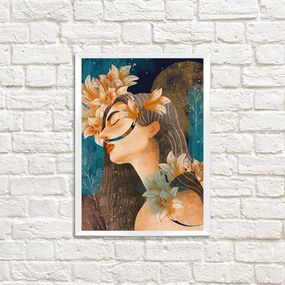 Постер в рамке Floral woman 21х30см, A4 (WMT4_21M004_WH)