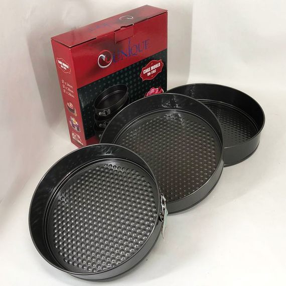 Металева форма для випікання набір Unique UN-1702 | Набір круглих форм роз'єму | WP-477 Жаростійка форма | Зображення 8