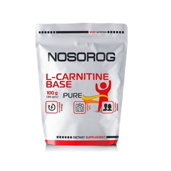 Жироспалювач для спорту Nosorog Nutrition L-Carnitine Base 100 g /33 servings/ Pure