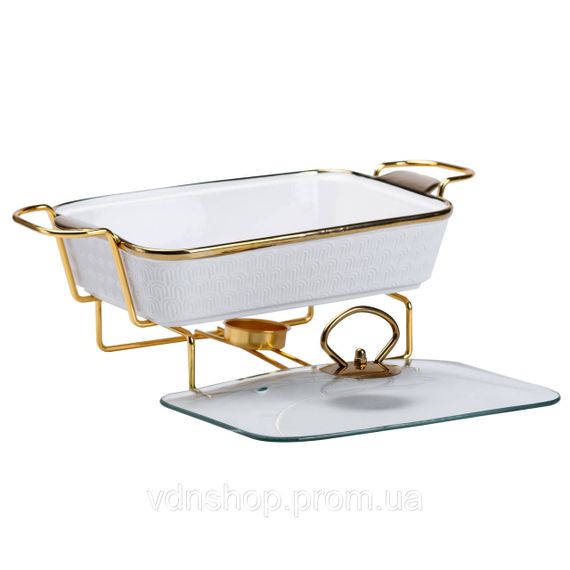 Мармит фарфоровый на 1 литр на металической подставке HP1013 | Зображення 3