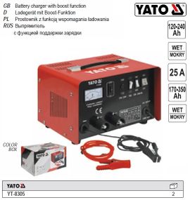 Пуско зарядное устройство YATO Польша 12/24V 25А 350A/h YT-8305