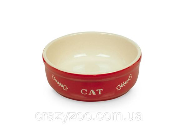 Миска для котів Nobby Cat керамічна червона Ø 13.5x5 см 240 мл 73350