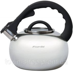 Чайник Kamille Whistling Kettle 2.8л со свистком и стеклянной крышкой KM-0687