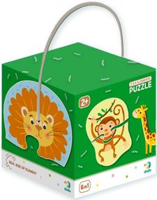 Детский пазл Дикие животные DoDo 300153, 2-3-4 элемента