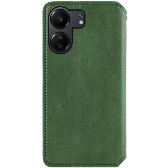 Кожаный чехол-книжка GETMAN Cubic (PU) для Xiaomi Redmi 13C / Poco C65 Зеленый | Зображення 1