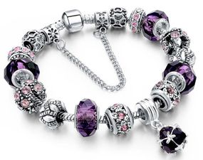 Женский браслет Primolux Sharm Christal с шармами - Purple