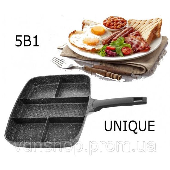 Універсальна сковорідка для готування UNIQUE, Кулінарна сковорода з антипригарним покриттям KN-18 | Зображення 7