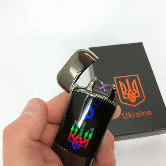 Дугова електроімпульсна запальничка із USB-зарядкою Україна LIGHTER HL-439. XA-734 Колір: чорний | Зображення 6