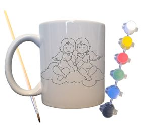 Набор для творчества кружка раскраска Ангелочки 330 мл белая (КР0069)