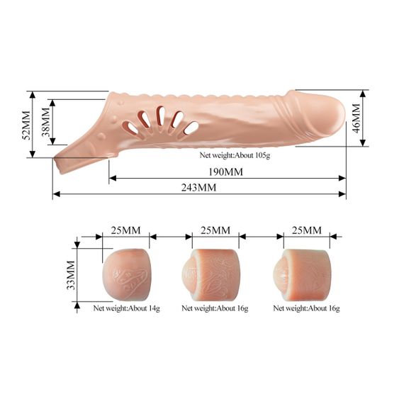 Насадка на пеніс PRETTY LOVE Rafael з фіксуючою петлею, 24.3 х 4.6 см sexstyle | Зображення 7