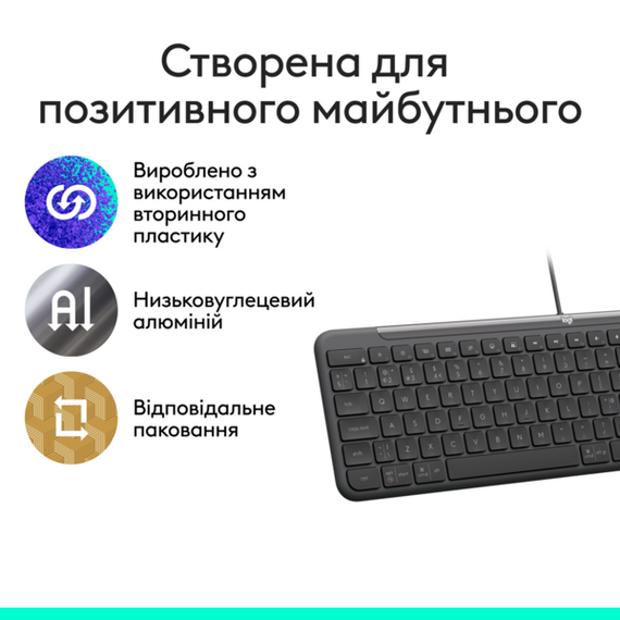 Клавіатура Logitech Signature Slim K620 Wired Keyboard for Business - GRAPHITE (920-013333) | Зображення 6