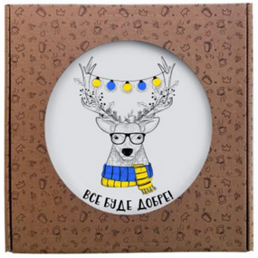 Тарілка Олень 25см склокераміка (подарункова уп) 1238 Кварта