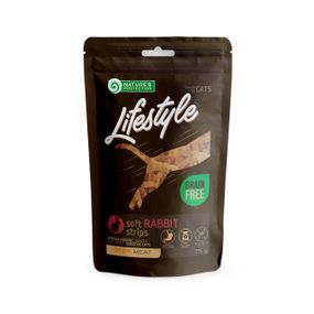 Лакомства для котов полоски из кролика Nature's Protection Lifestyle Snack For Cats Soft Rabbit Strips 75 г