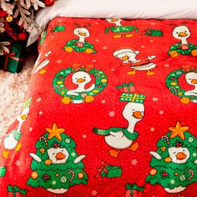 Плед фліс Новорічні гусенята 150x200 см Love You