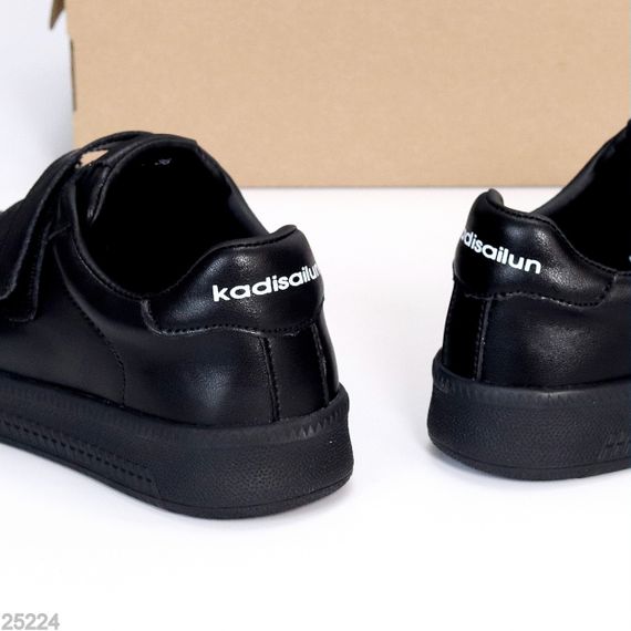 Повсякденні чорні кеди на липучках натуральна шкіра в асортименті | Зображення 3