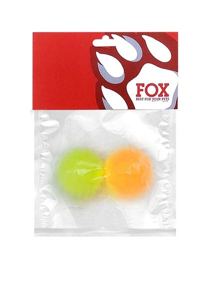 Набір іграшок ТМ "FOX" "М'ячі з шипами" жовтий+зелений, 4 см (з запахом ванілі)