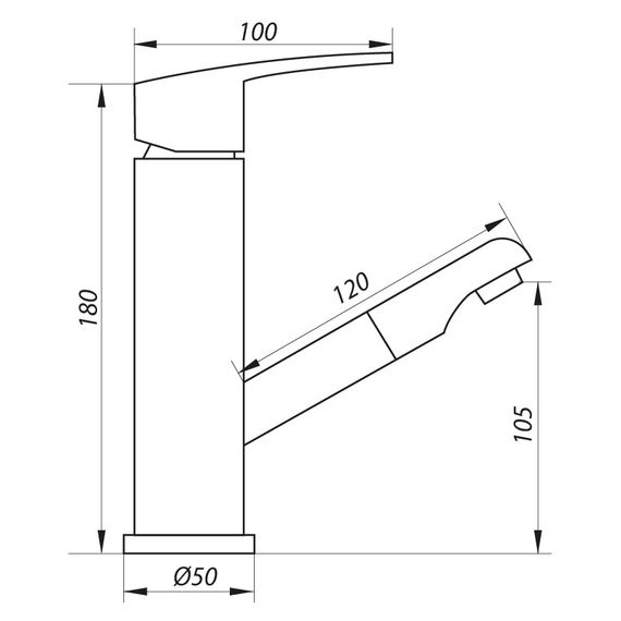 Змішувач для умивальника Zerix LR1055-18 з висувною лійкою (LL1026) | Зображення 1