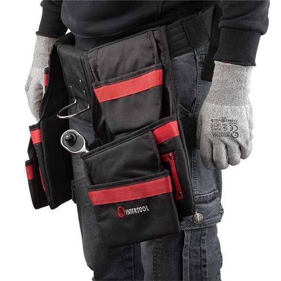 Сумка поясна слюсарно-будівельна, 18 кишень, поліестер INTERTOOL SP-1011 | Зображення 1