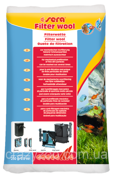 Синтетична вата для фільтрів Sera Filter Wool 250 г 08463