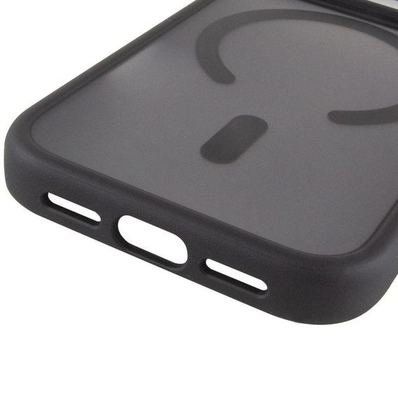 TPU+PC чохол Metal Buttons with MagSafe для Apple iPhone 17 Pro (6.3") Чорний / Black | Зображення 4