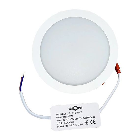 Светильник светодиодный Biom CB-R18W-5 18Вт круглый 5000К | Зображення 1