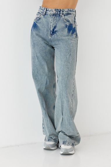 Женские джинсы-варенки wide leg с защипами - голубой цвет, 38р (есть размеры) | Зображення 5