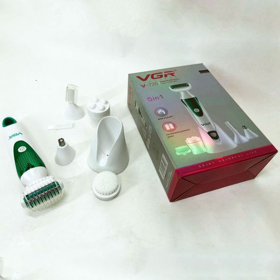 Набір VGR V-720 5 в 1 для догляду, триммер для носа, брів, тіла, пристрій для чищення обличчя, масажер | Зображення 8
