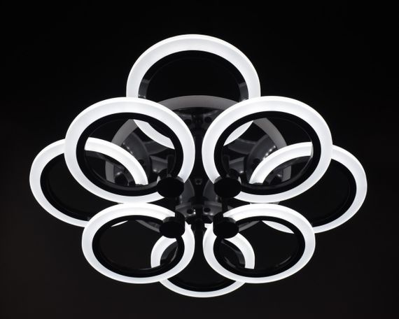 Люстра світлодіодна стельова LED світильник для квартири на стелю лед з пультом 26144 Чорний 11х45х54 см. | Зображення 1