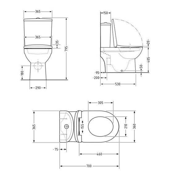 Унітаз-моноблок підлоговий Qtap Kolibri Ultra Quiet безобідковий з сидінням Soft-close WHITE QT10226380W | Зображення 1