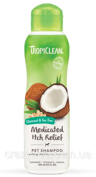 Шампунь для собак TropiClean Овсянка с экстрактом чайного дерева лечебный 355 мл 202467