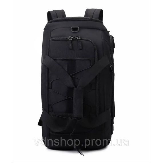 Тактична дорожня сумка-рюкзак 2 в 1 — зміцнена, універсальна чорна DU-21 | Зображення 1