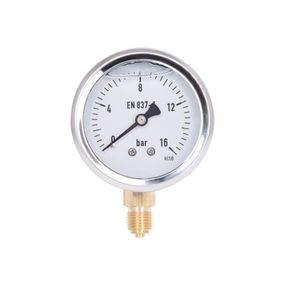 Манометр гліцериновий Thermo Alliance Forte d63 мм, 1/4"Н із нижнім під'єднанням (латунь) 0–16 барів TAF170G16B