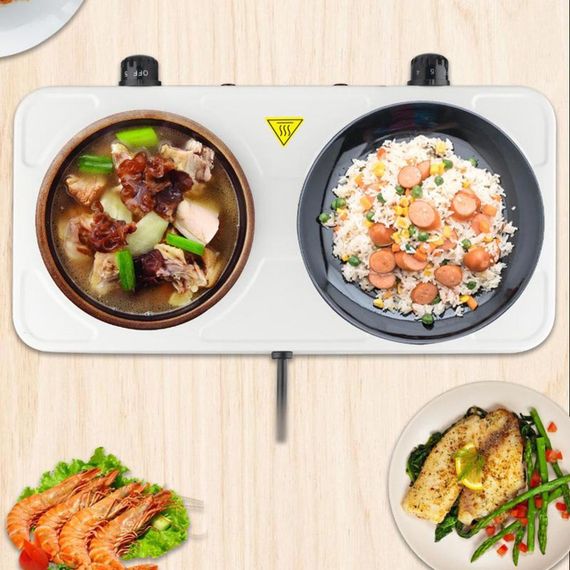 Електроплита спіральна на 2 конфорки, 2000 Вт, RAF 8020B / Електрична двоконфоркова плита | Зображення 1