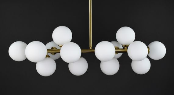 Люстра стельова на 14 лампочок 27502 Латунь 36-66х15х62 см. | Зображення 3