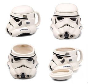 Чашка Кухоль  із кришкою Star Wars 3D Штурмовик (Біла) Кераміка