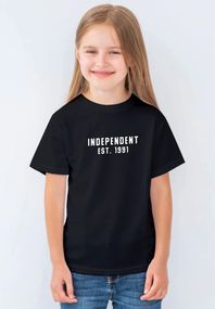 Футболка для дівчат чорна з принтом "Independent", 128