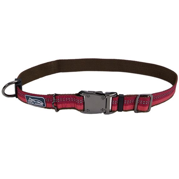 Нашийник світловідбивний для собак Coastal K9 Explorer Collar, 46-66 см, червоний
