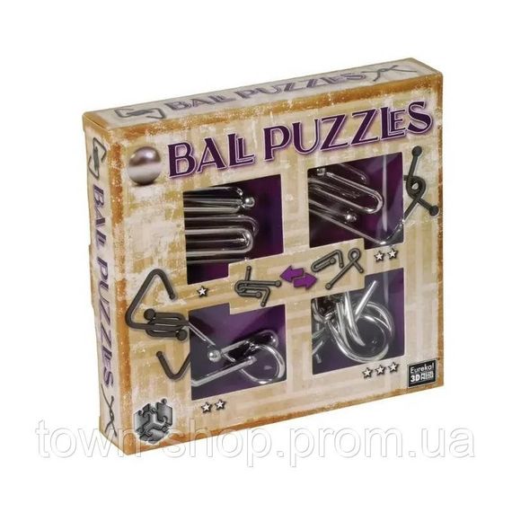 Набор металлических головоломок Ball Puzzless 3D Puzzle 473204, 4 штуки | Зображення 1