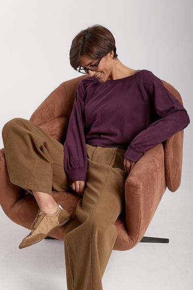 Вільна кофтинка у комлекті з майкою - фіолетовий цвет, ONE SIZE (є розміри) | Зображення 2