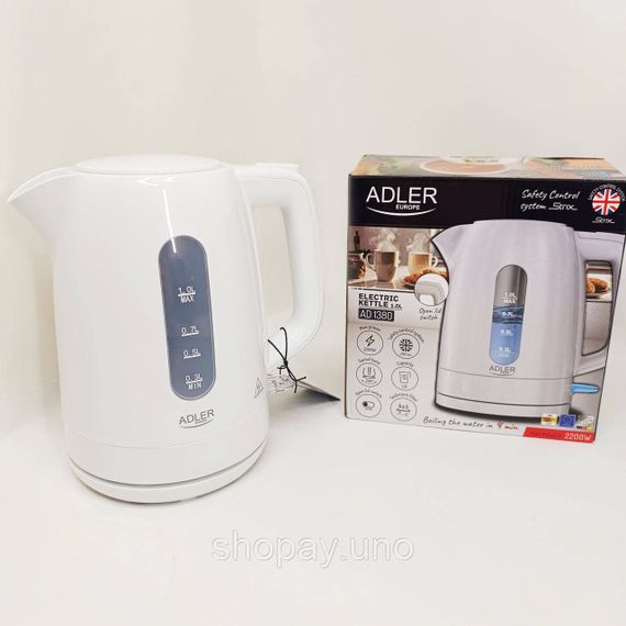 Електрочайник Adler AD 1л 2200Вт White | Зображення 5