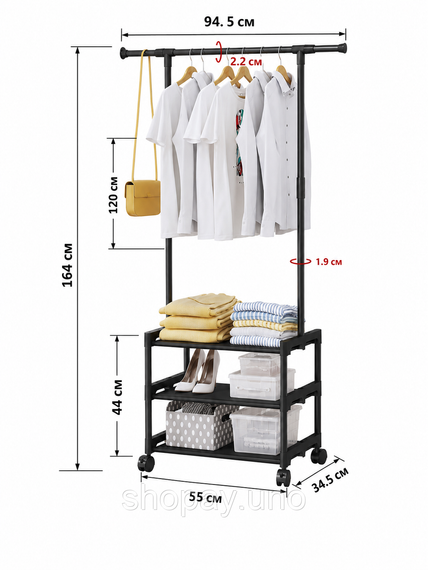 Вішалка підлогова SINGLE-POLE SHOE and HAT RACK / Одинарна стійка-вішалка | Зображення 3