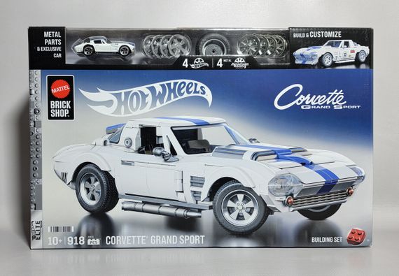 Премиум машинка-конструктор Mattel Brick Shop Hot Wheels Elite Corvette Grand Sport 918 деталей | Зображення 6