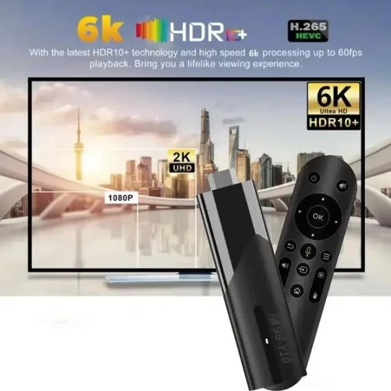 Смарт ТВ приставка LEMFO M98-Y10 2/16 Гб Smart TV Stick Android 13 (ATV) с голосовым пультом | Зображення 3